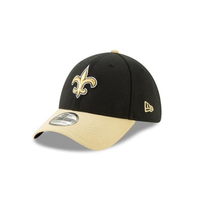 Black New Orleans Saints Hat - New Era NFL Team Classic 39THIRTY Stretch Fit Caps USA7986034